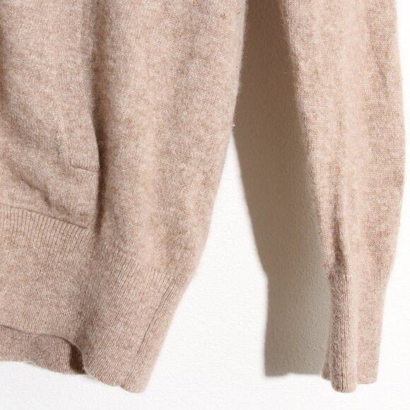 Quince 100% Mongolian Cashmere Full-Zip Hoodie Sweater Oatmeal Tan Size Small - Picture 5 of 16